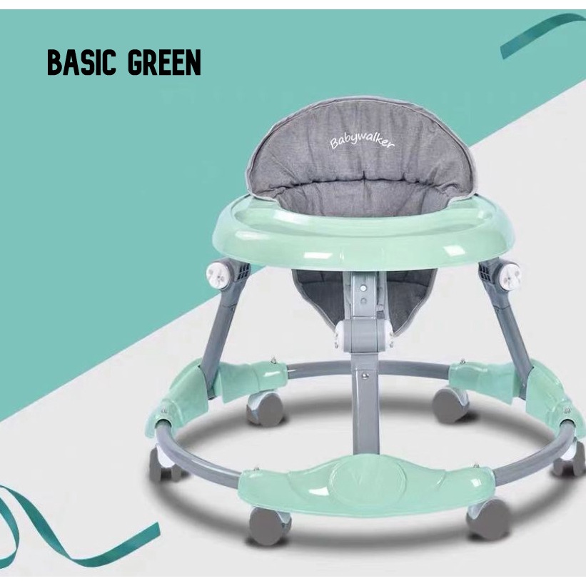 Ready Stock Baby Walker with Music Anti-O-Leg Foldable Portable Folding Adjustable Height Push Walkers Toddler
