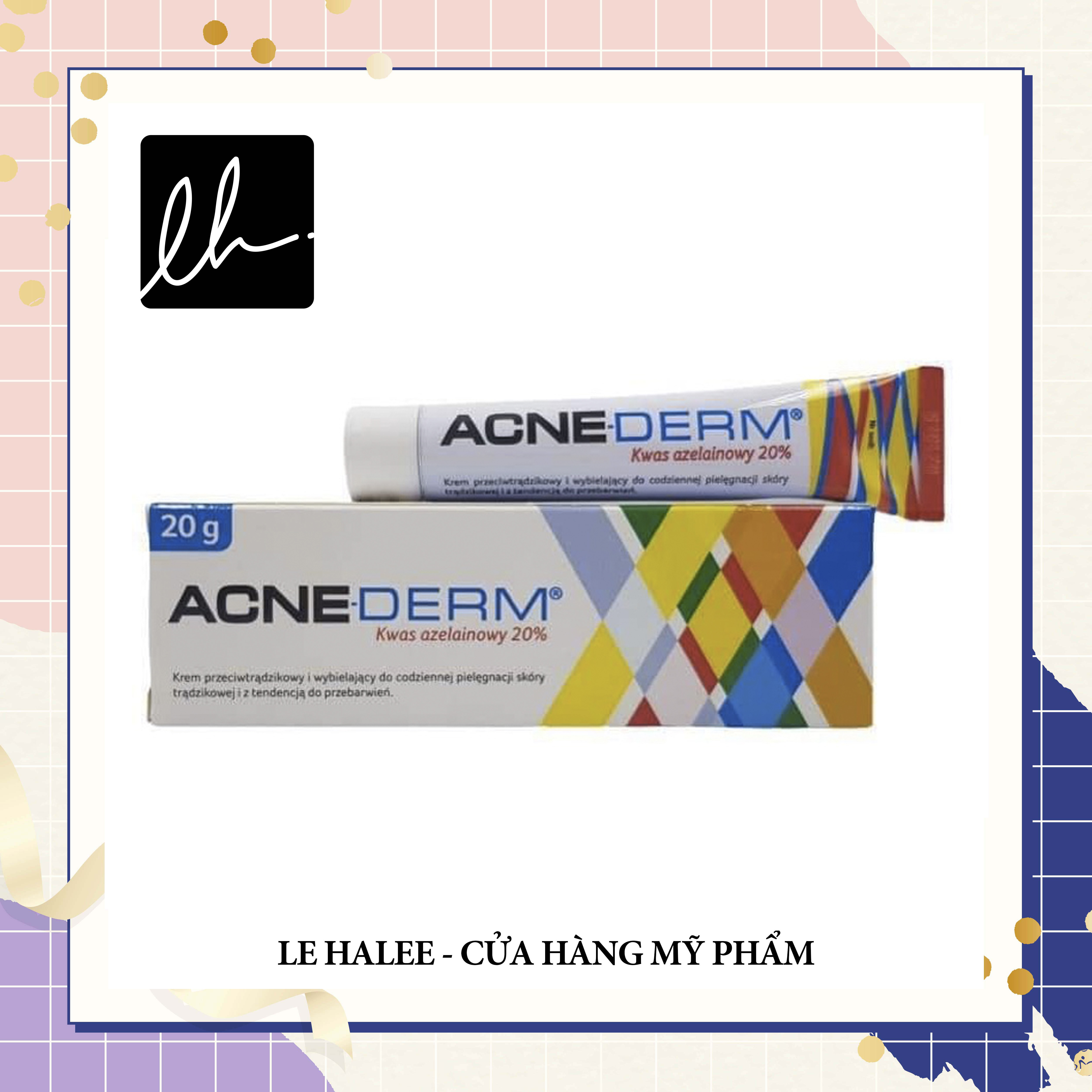 Kem giảm mụn, mờ thâm, trắng sáng da Acne Derm 20% Azelaic Acid 20g