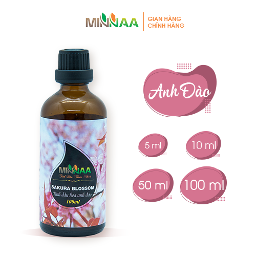 Tinh dầu xông phòng Hoa Anh Đào thương hiệu MINNAA nhập khẩu Ấn Độ dung tích 100ML xông phòng, khử mùi hiệu quả