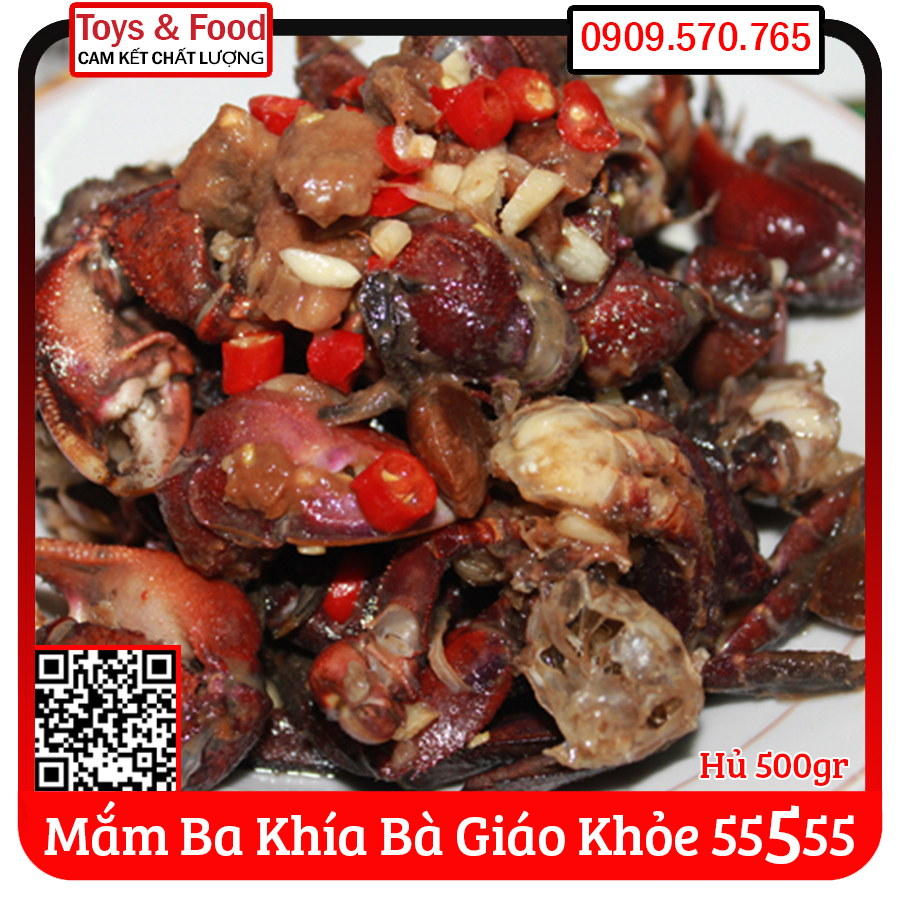 Mắm ba khía bà giáo khỏe 55555 châu đốc an giang - hủ 500gr