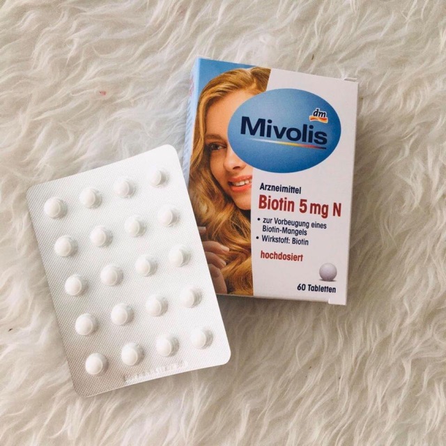 Viên uống đẹp tóc móng Biotin Mivolis - dùng được 2 tháng