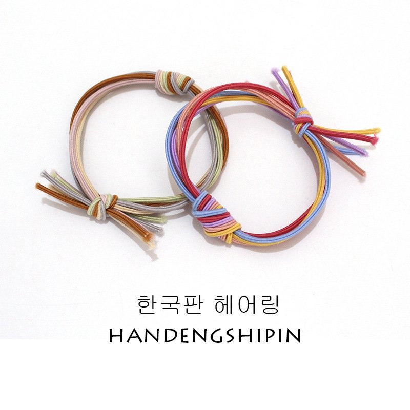 Cột tóc set 02 thun cột thắt nút rainbow - set 5 thun cột tóc mix 3 vòng