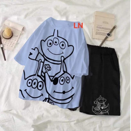 Sét áo ba hoạt hình +quần đùi hình-đồ bộ nam