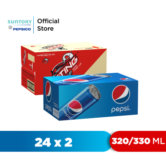 Combo 1 Thùng 24 Chai Sting Dâu và 1 Thùng 24 Lon Pepsi (320ml/lon và 330ml/chai)