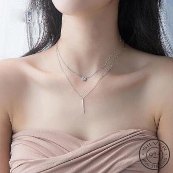 Dây chuyền bạc xi vàng trắng