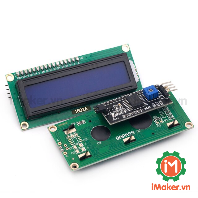 Màn hình lcd i2c 1602 màu xanh lá, màu xanh dương có hàn sẵn i2c module