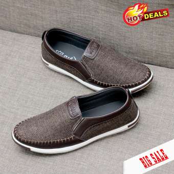 Giày mọi, giày lười - giày mọi thể thao vải jean thời trang Hàn Quốc ( màu nâu đất) (giay luoi, giay moi)