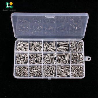 Lanlan 500Pcs vít với lắp ráp đai ốc Kit M3 M4 M5 304 hình tròn bằng thép không gỉ đầu ổ cắm hình lục giác đai ốc Vít bộ