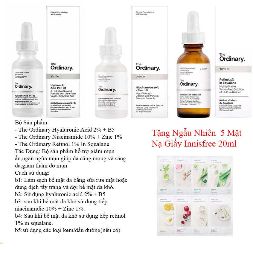 [HN] Bộ Sản Phẩm Hỗ Trợ Giảm Mụn Ẩn,Thâm Do Mụn,Sáng Và Căng Da