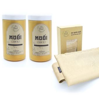 Combo Chườm giảm eo Cỏ Lành - Gồm 2 hộp Muối chườm thảo + Đai quấn muối