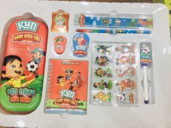 Bộ đồ dùng học tập Kun set 9 món - Hộp bút Kun hàng khuyến mãi sữa Kun