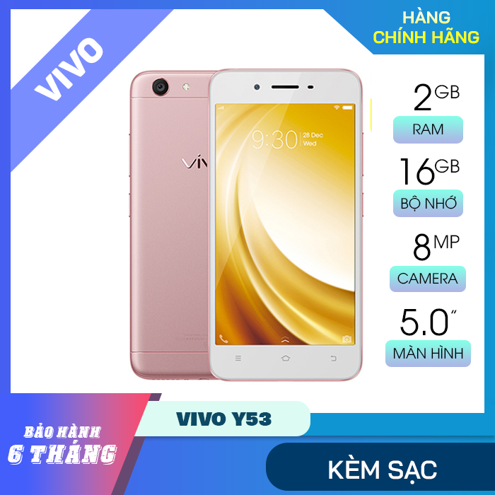 Điện thoại cũ giá rẻ Vivo Y53 kiểu dáng nhỏ gọn RAM 2GB bộ nhớ 16GB Android 6