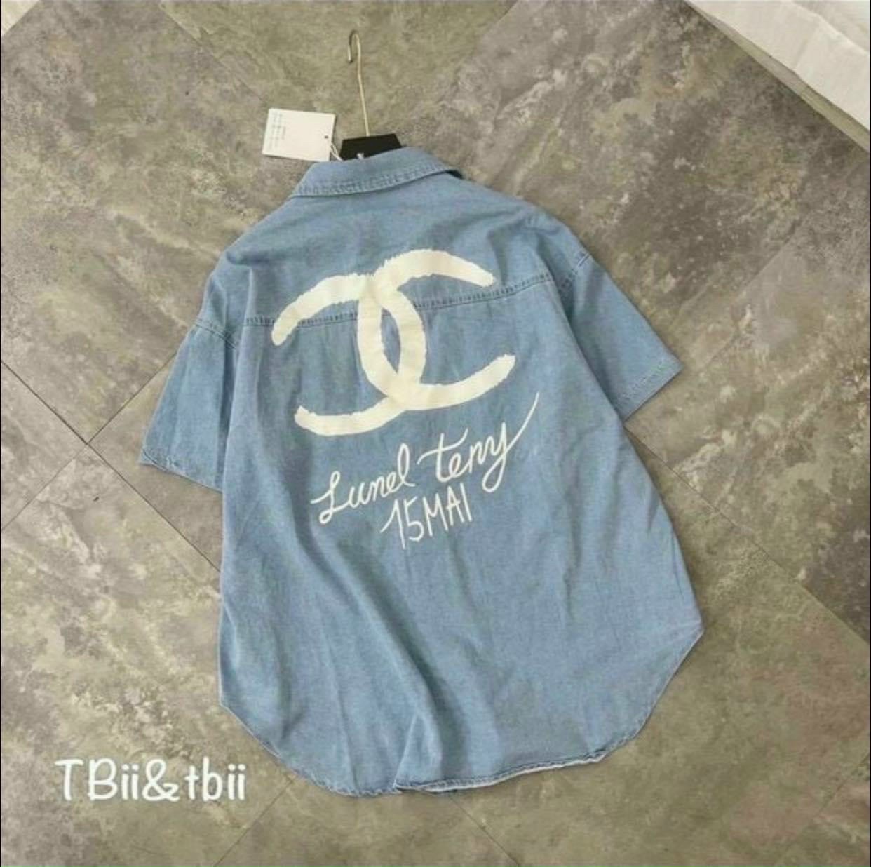 Áo sơ mi jeans nữ tay phom rộng thời trang cực đẹp bao chất siêu xịn xò