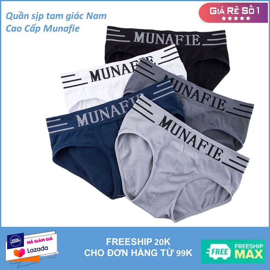 Quần sịp tam giác Nam Cao Cấp Munafie - quần lót tam giác co giãn kháng khuẩn - quần lót chéo munafie - quần lót dệt kim nam cao cấp - quần lót nam