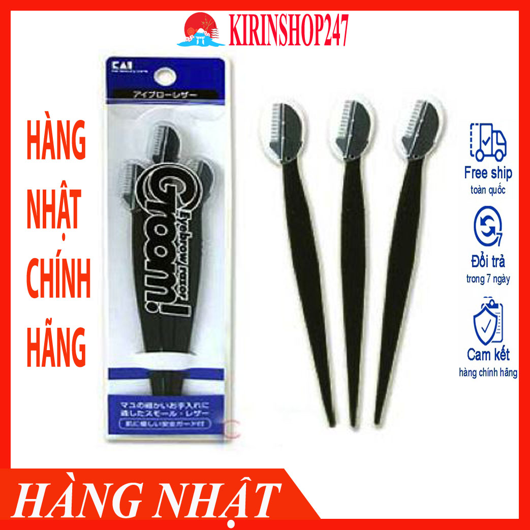 Set 3 dạo cạo lông mày cán dài KAI Hàng Nhật