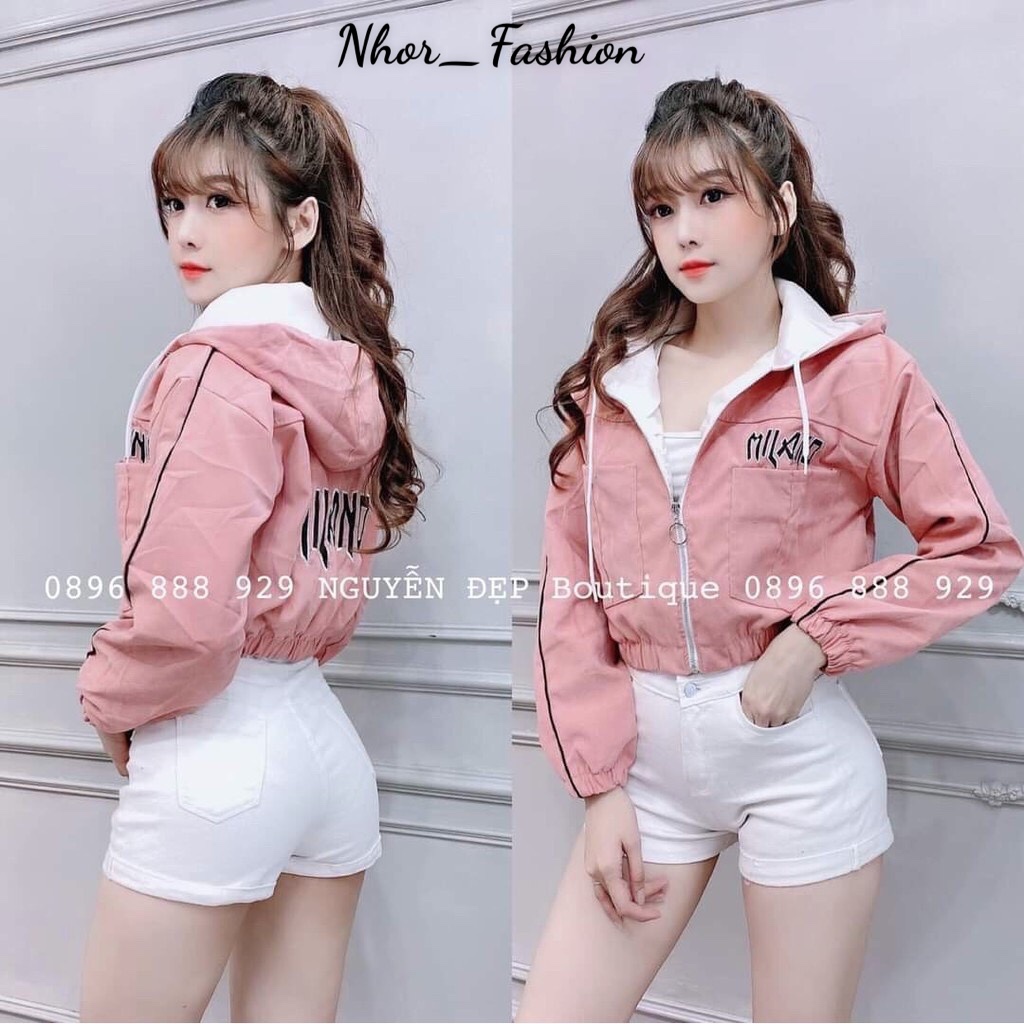 Áo khoác dù nữ. Áo khoác vải dù hai lớp chống nắng tay phối viền đẹp, trẻ trung.