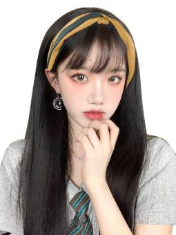 Tóc giả nữ Tóc Giả Nữ Thẳng Dài Phong Cách Mới Có Dây Buộc Tóc Giả Thời Trang Và Đơn Giản