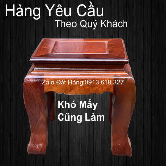 Đôn Chân Vuông Trơn Gỗ Hương Phòng Khách Yêu Cầu