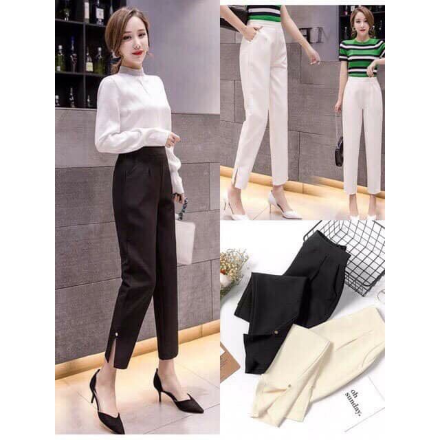 Quần tây nữ. Quần công sở nữ, baggy xẻ tà
