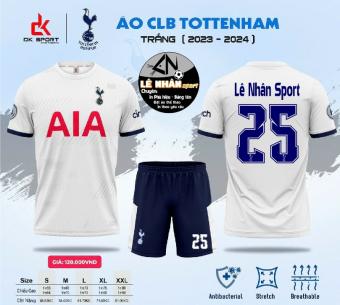 Áo bóng đá Tottenham trắng 2024, có nhận in tên số, áo bóng đá nam nữ