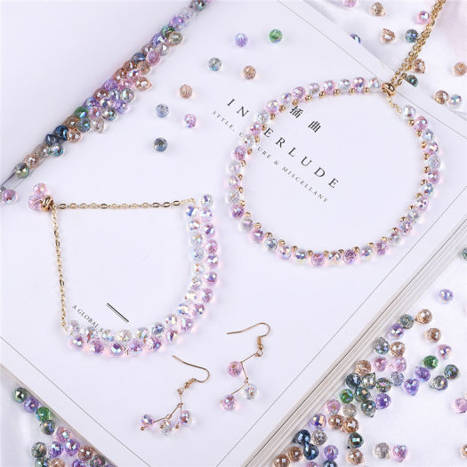 10 Hạt Charm Hạt Pha Lê Áo 9X8Mm, Hạt Đệm Hình Giọt Nước Nhiều Mặt Để Làm Trang Sức Vòng Tay Tự Làm Phụ Kiện Bông Tai