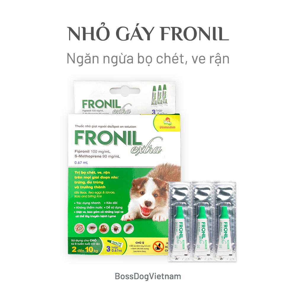 Fronil extra mới - nhỏ gáy trị ve rận, bọ chét cho chó | bossdog