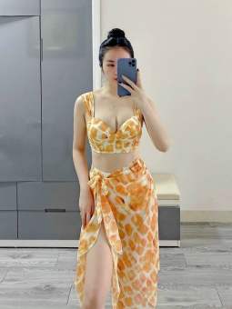Set bikini đi biển, đồ bơi đi biển 3 món thời trang