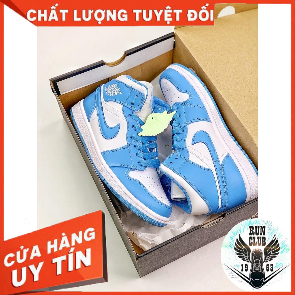[VIDEO ẢNH THẬT+HỘP BẢO VỆ+FREESHIP] giầy thể thao Jordan 1 cổ cao xanh trắng thời trang nam nữ