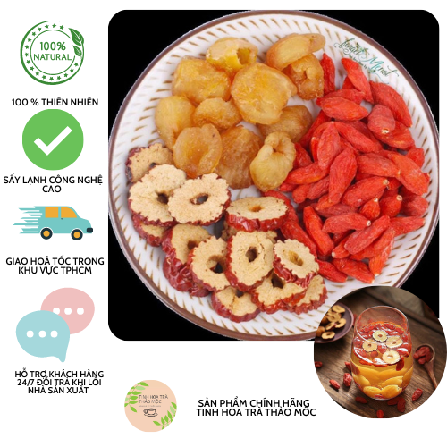 (  FREESHIP MAX + DEAL GIẢM SÂU)combo 30 gói táo đỏ long nhãn kì tử _tinhoatrathaomoc