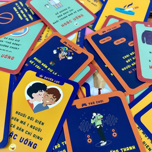 ❅ ̅ Bộ bài drinking game nốc out thẻ bài huệ uống thử thách cùng bạn bè cho nhóm cặp đôi 100 lá U Là Trời Temo Toys
