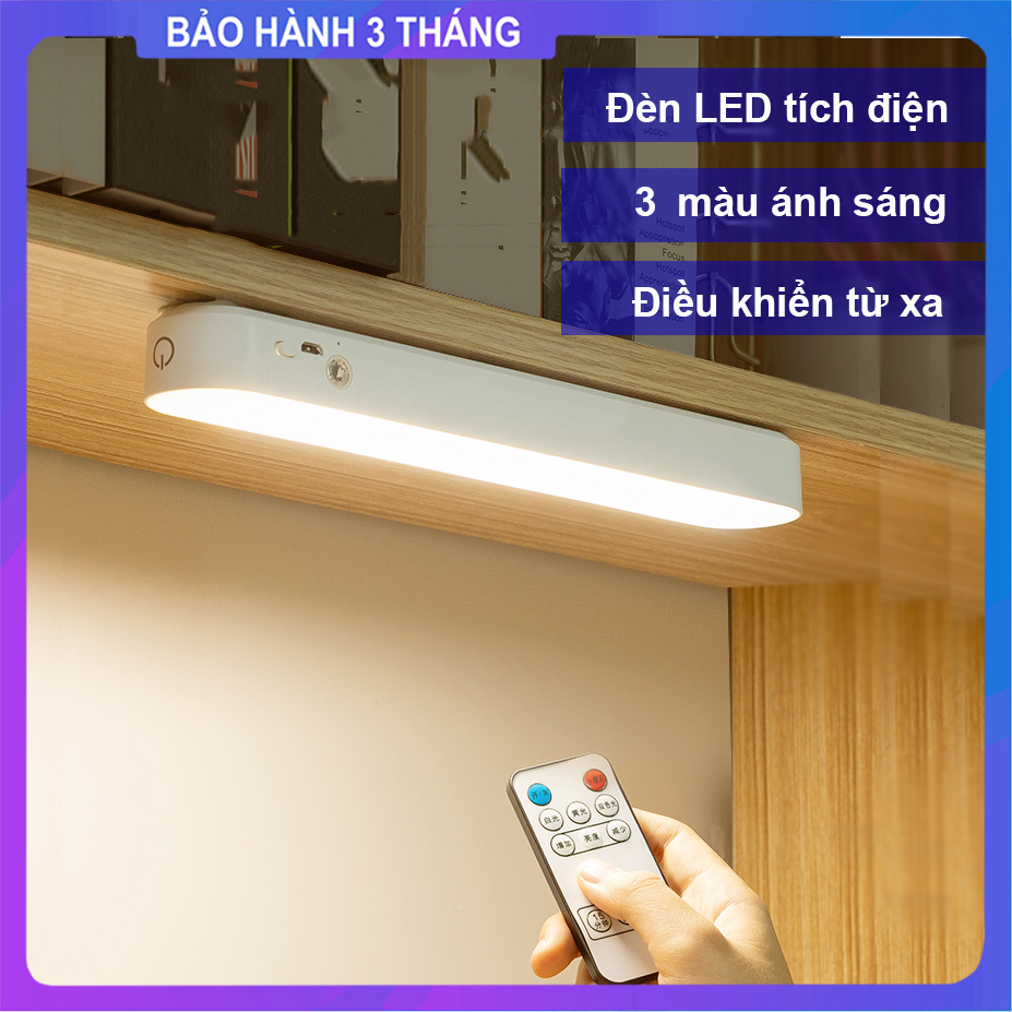Đèn Học Gắn Tường Sạc Tích Điện | Đèn Led Đọc Sách Có Cảm Biến, Đa Năng Chống Cận 3 Màu Ánh Sáng