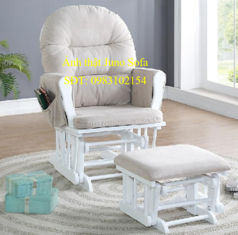 Ghế lắc thư giãn Rocking chair Juno Sofa  Màu Trắng Nệm Kem