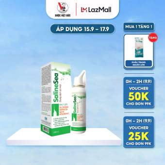 Dung dịch xịt mũi dưỡng ẩm ưu trương SalineSea hạn chế khô mũi, thông thoáng hơi thở thể tích 100ml