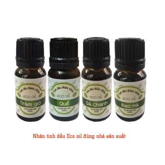 Combo 4 chai tinh dầu (sả chanh, bạc hà, quế, tràm gió) Eco oil 10ml