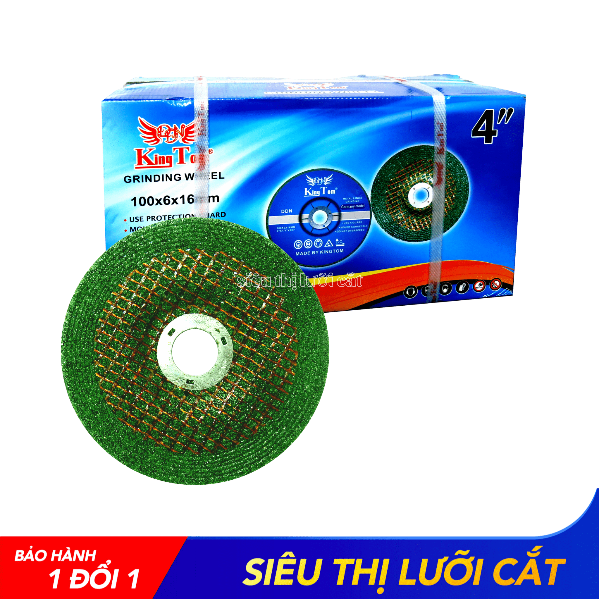 Đá mài sắt kingtom xanh 100 - hộp 25 viên - mài siêu bén
