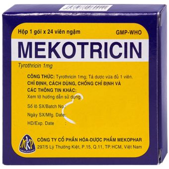 Kẹo ngậm thông cổ giảm ho Mekotricin (hộp 24v) - Đông Anh Pharmart