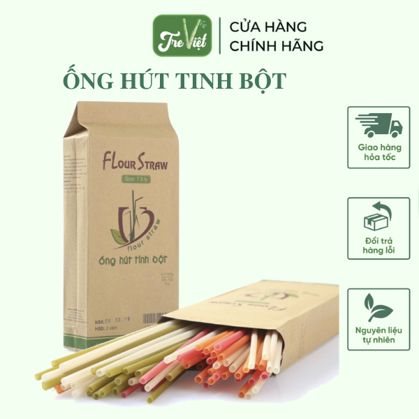 0,5kg Ống hút tinh bột gạo - Flour Straws