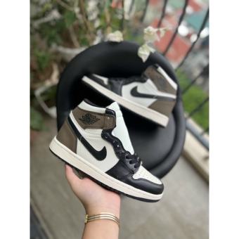 Giày Sneaker Jordan Mocha cao cổ , Giày JD1 nâu cổ cao thể thao cao cấp