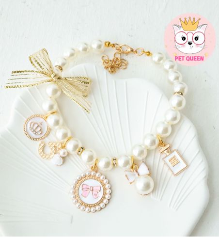 Vòng cổ ngọc trai cao cấp cho thú cưng siêu dễ thương