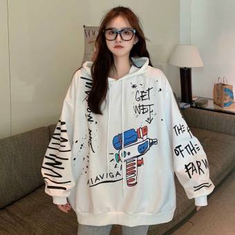Áo Khoác Nỉ Trần Bông Kiểu Hoodie In Chữ Hoạt Hình PhOng Cách Nhật dưới 65kg TTVV0046