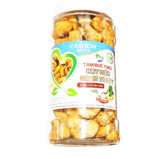 Hộp 230GR Hạt Điều Da Cá Rang Tỏi Ớt Tâm Đức Thiện Thực Phẩm Ăn Liền đồ ăn vặt Lazada bánh kẹo quà Tết