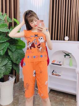 Đồ Bộ Lửng Nữ Mặc Nhà Đẹp lụa hàn mặc ngủ Ở Nhà Dễ Thương Quần Lửng Cute