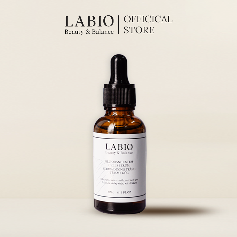 Serum dưỡng trắng tế bào gốc labio - glu orange stem cells serum 30ml - giúp cấp ẩm, trắng sáng và mềm mịn da