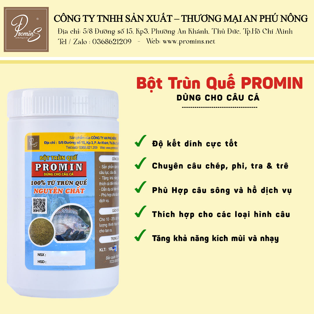 Bột trùn quế làm mồi câu cá gói 100gr
