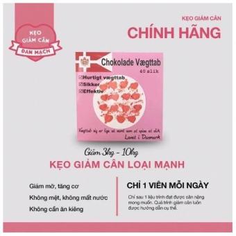 Kẹo Socola Giảm Cân Chokolade Vaegttab Đan Mạch - Hộp Hồng.
