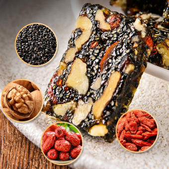 Combo 500g Bánh óc chó mè đen táo đỏ/Bánh Mè Đen Dinh Dưỡng Siêu Hạt Mè Đen, Táo Đỏ, Óc Chó, Kỷ Tử ít ngọt bao ngon