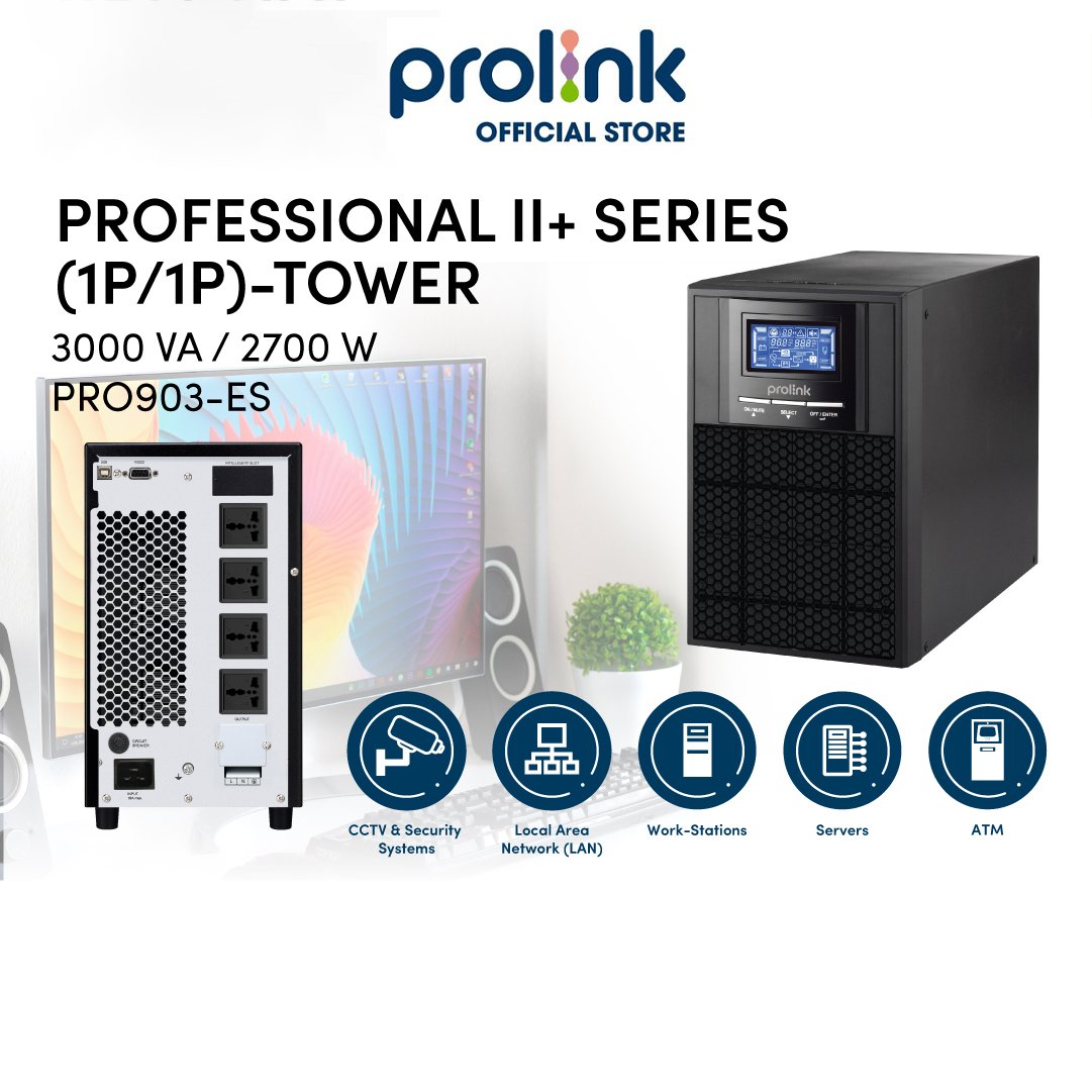 Bộ lưu điện UPS Online PROLiNK PRO903-ES bảo vệ tối đa các phụ tải quan trọng trong ứng dụng công nghệ