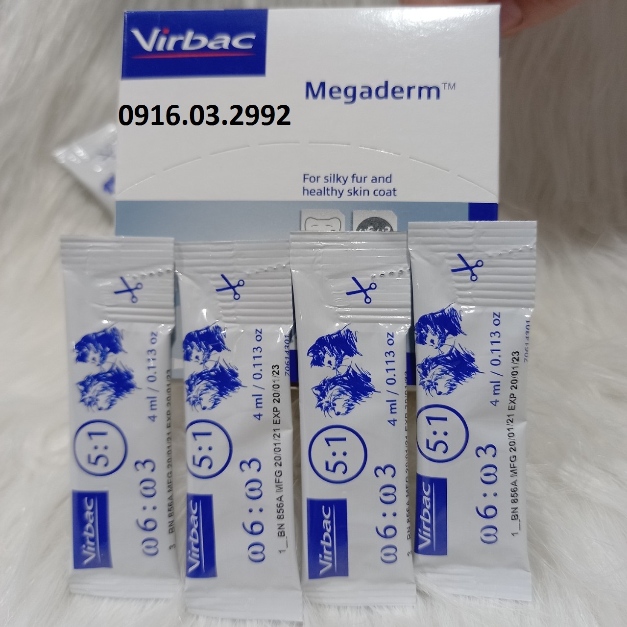 Gel dinh dưỡng mượt lông đẹp da Megaderm Vibar 4ml