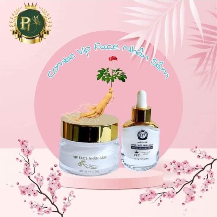 Combo Kem Face+Serum Nhân Sâm Giúp Dưỡng Da Trắng Hồng Tự Nhiên
