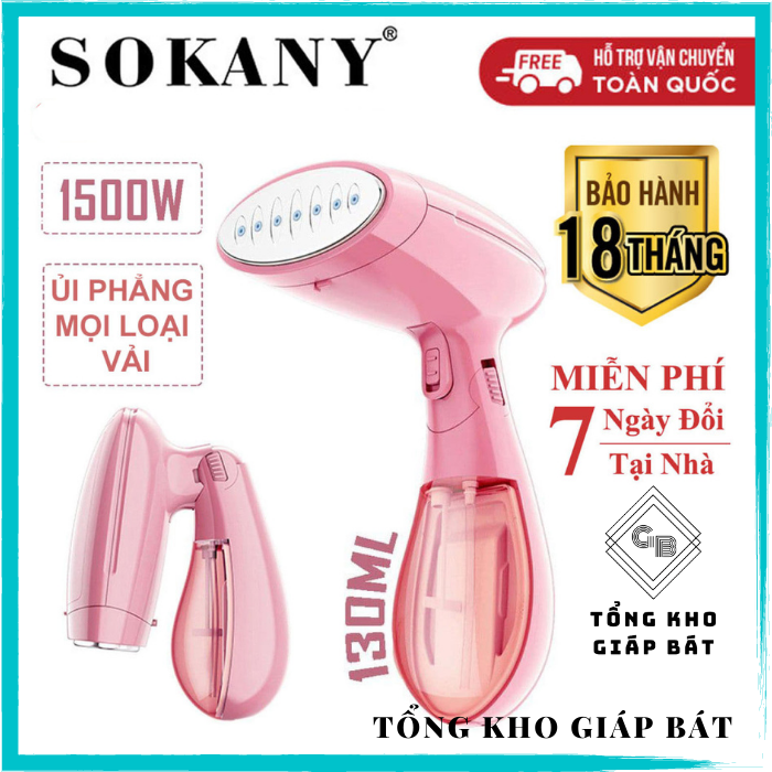 Bàn là hơi nước Sokany 3060 công suất 1500W, cầm tay gấp gọn ủi nhanh mọi loại vải tiện lợi [ BẢO HÀNH 18 THÁNG ]